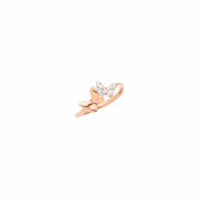 Anello Farfalla Prezioso DoDo in oro rosa 9K con 4 diamanti bianchi, design delicato e simbolico.